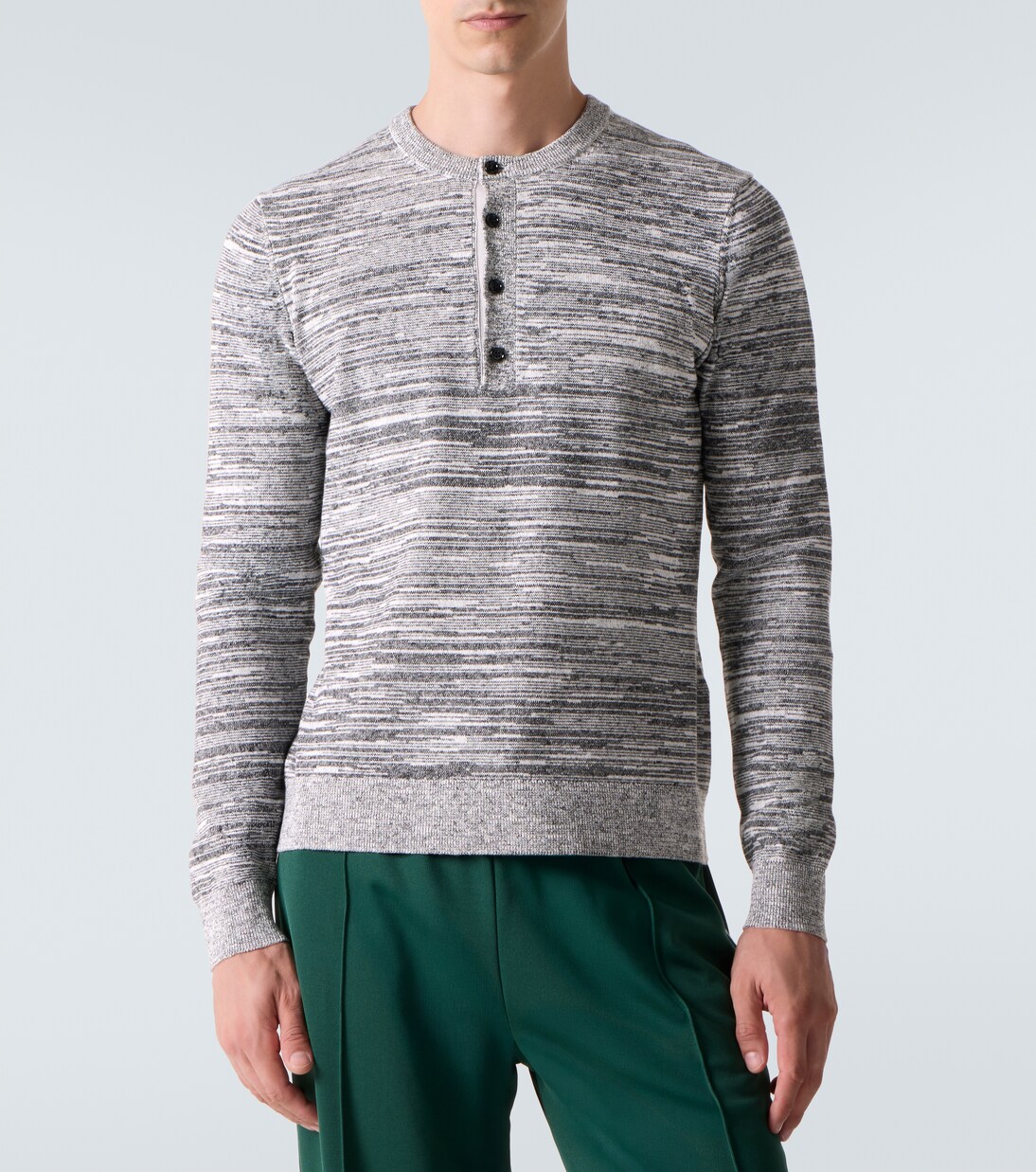 Camiseta con botones en mezcla de algodón y lino | JW Anderson