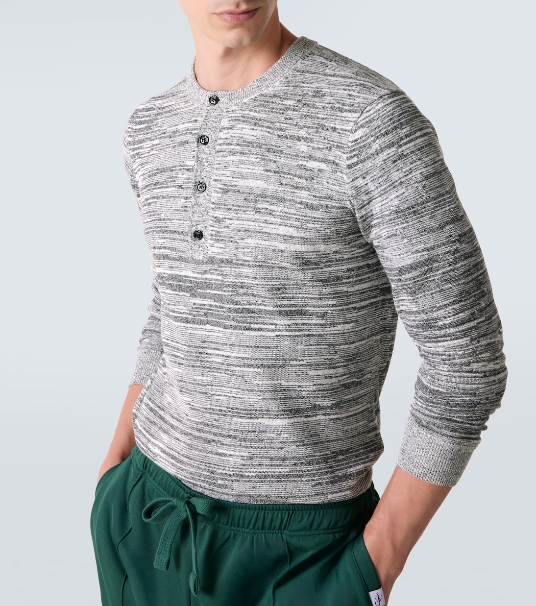 Camiseta con botones en mezcla de algodón y lino | JW Anderson