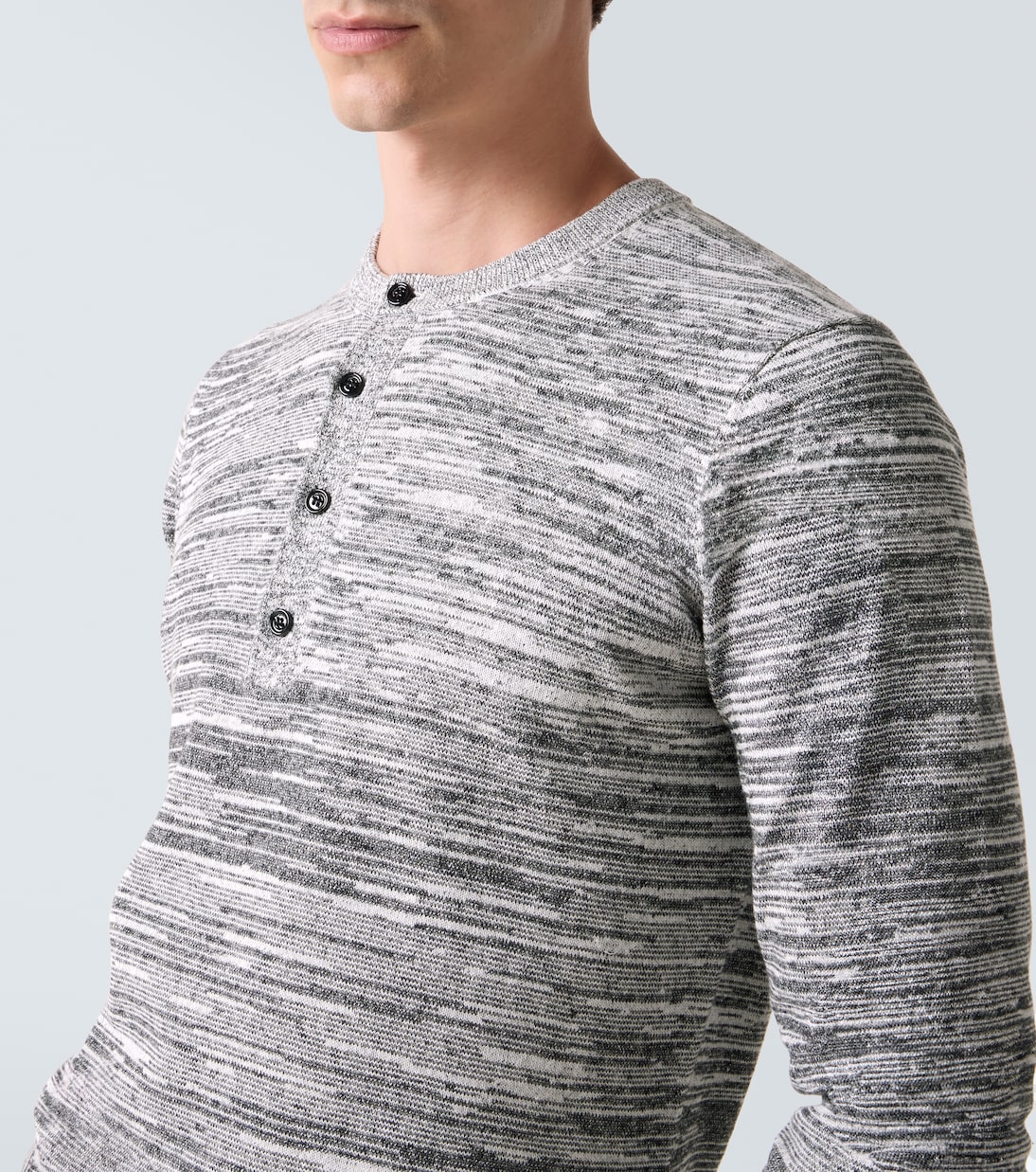 Camiseta con botones en mezcla de algodón y lino | JW Anderson