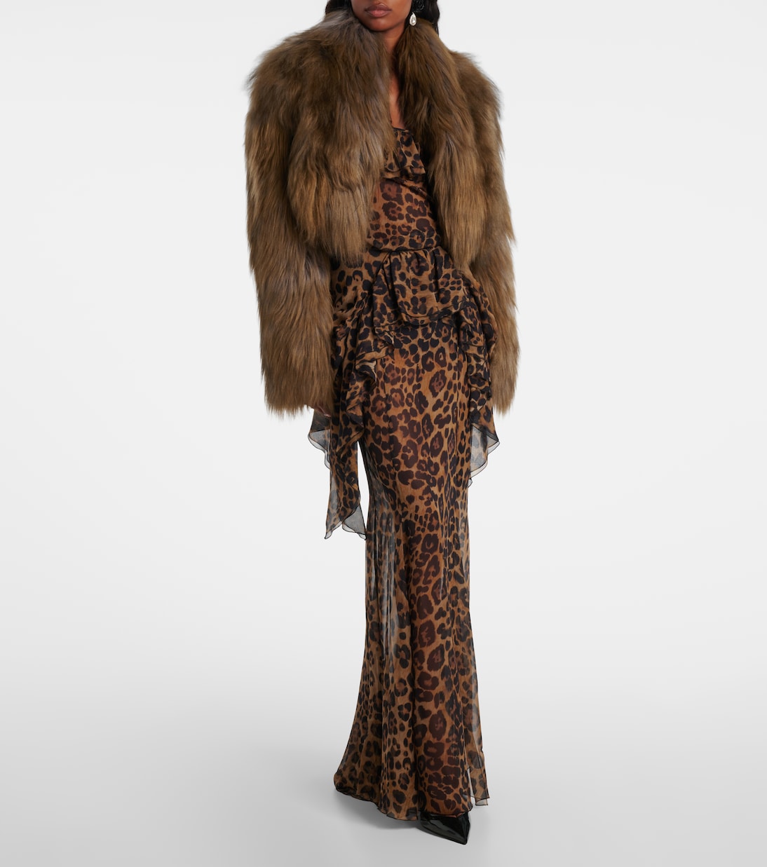 Cropped shearling jacket | Blumarine