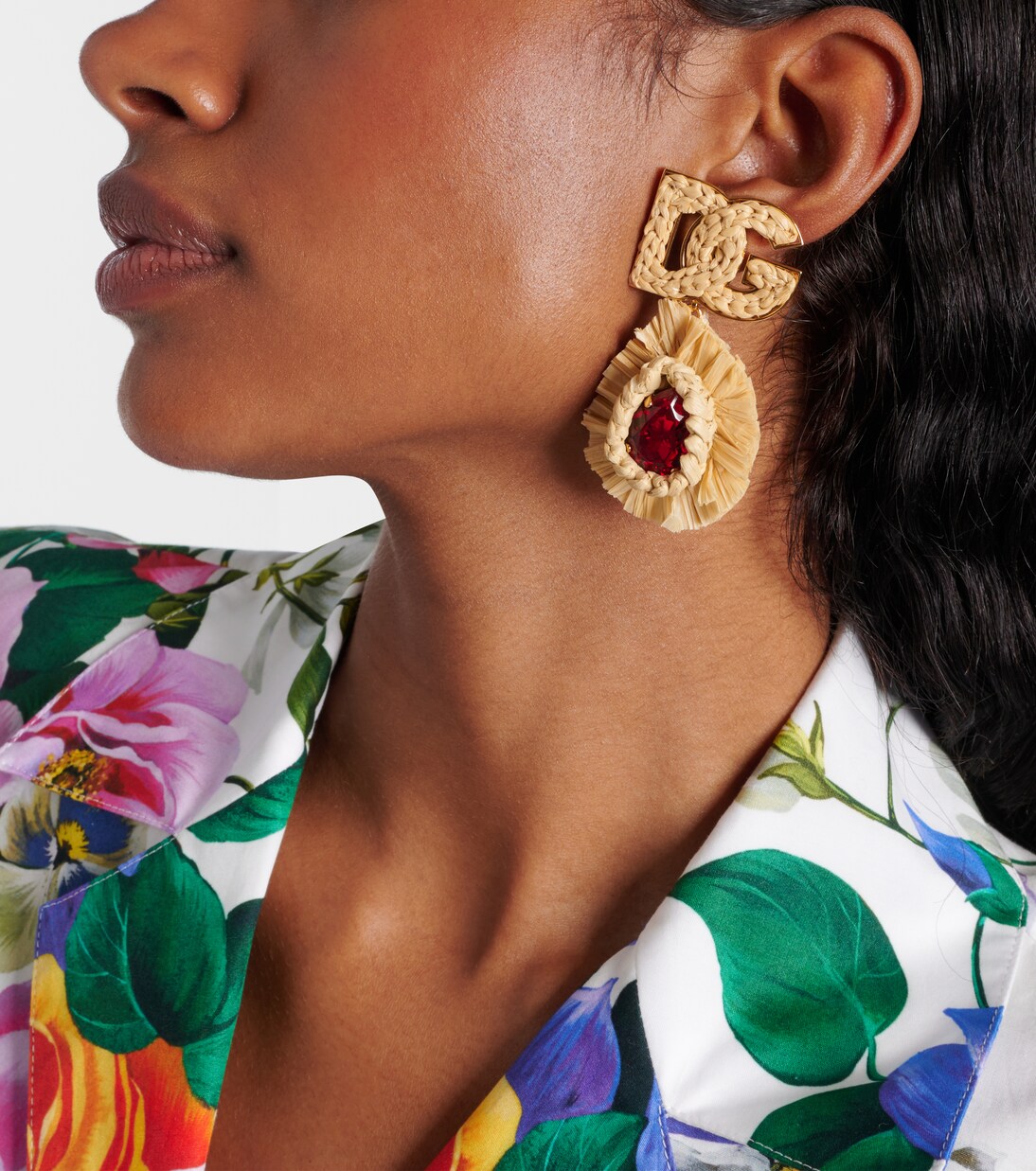 Pendientes de clip con DG y cristales | Dolce&Gabbana