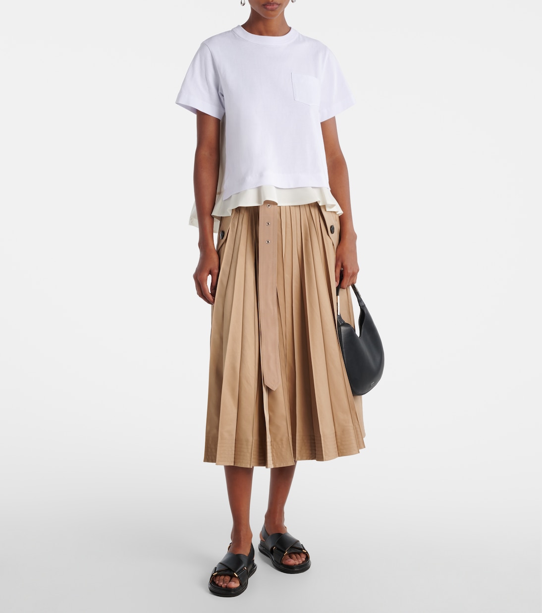 T-Shirt aus Twill und Baumwolle | Sacai