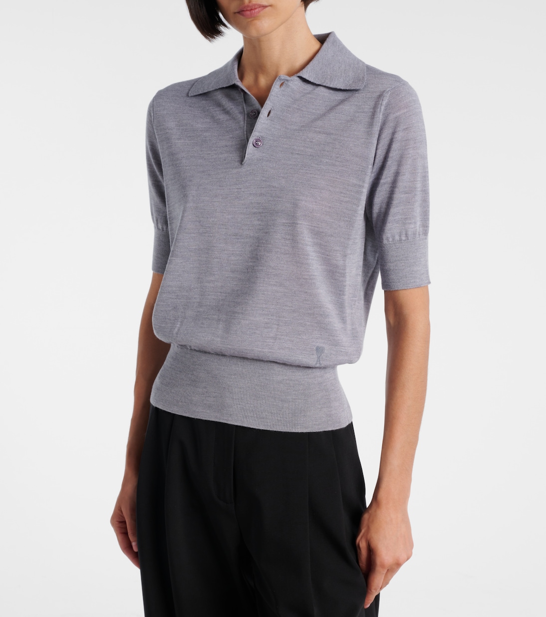 Polo en laine et soie | Ami Paris