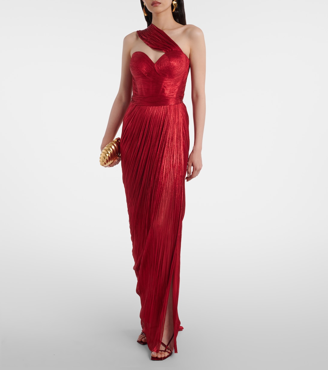 Claudine scarf-detail silk mousseline gown | Maria Lucia Hohan