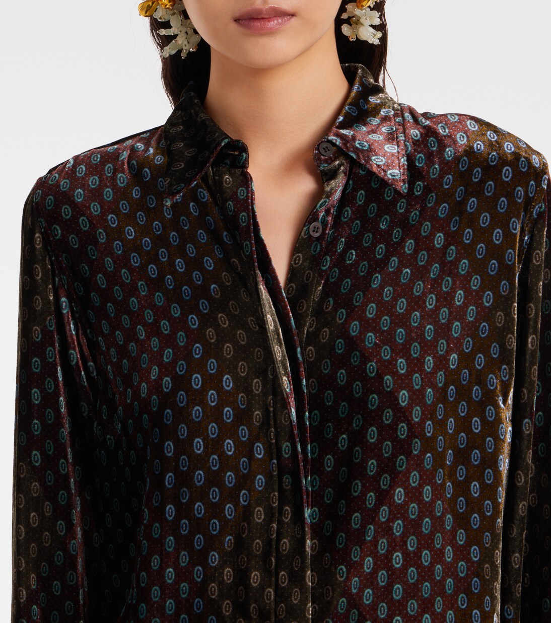 Printed velvet shirt | Dries Van Noten