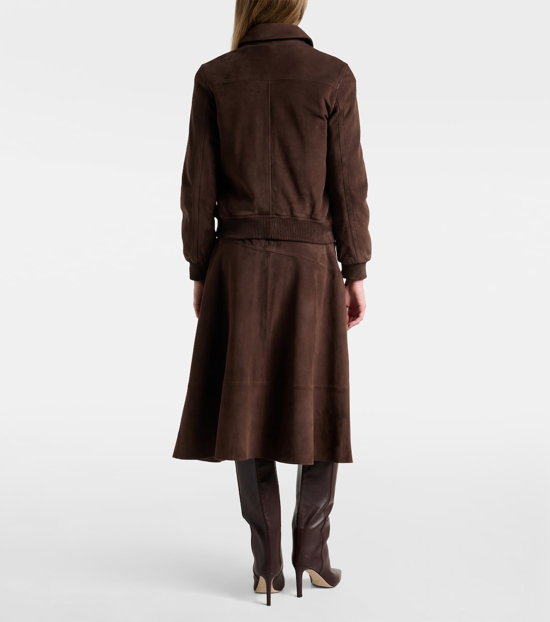 Midirock aus Veloursleder | Yves Salomon