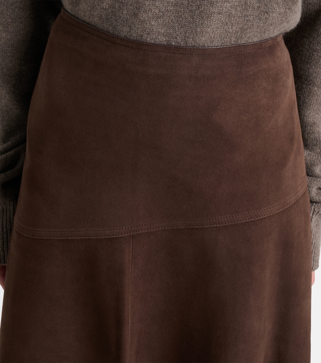 Midirock aus Veloursleder | Yves Salomon