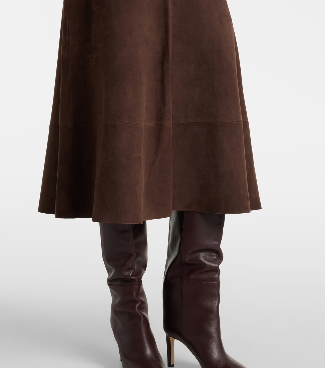 Midirock aus Veloursleder | Yves Salomon