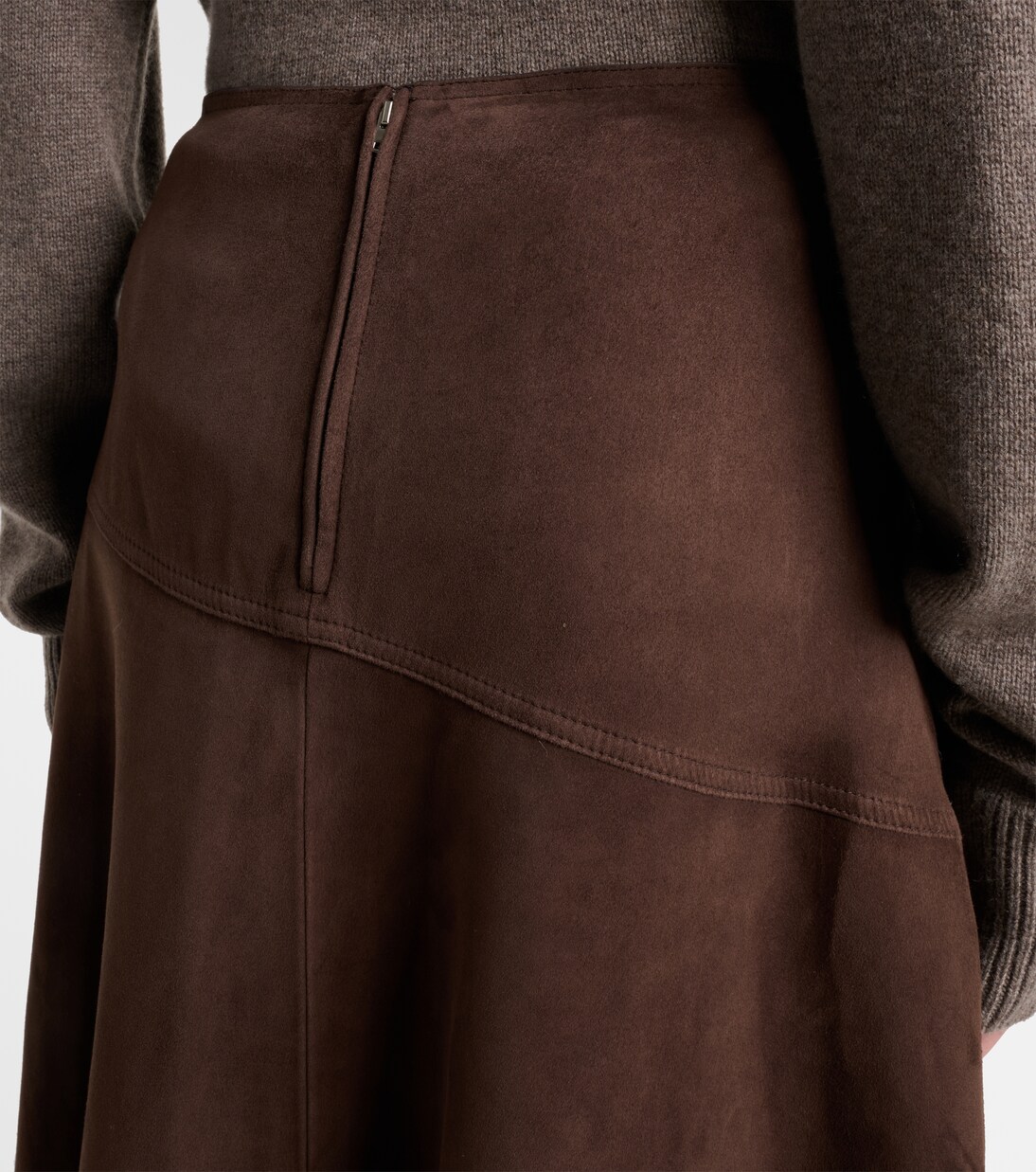 Midirock aus Veloursleder | Yves Salomon