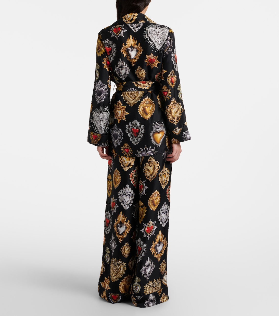 Pantalon palazzo Devotion en soie | Dolce&Gabbana