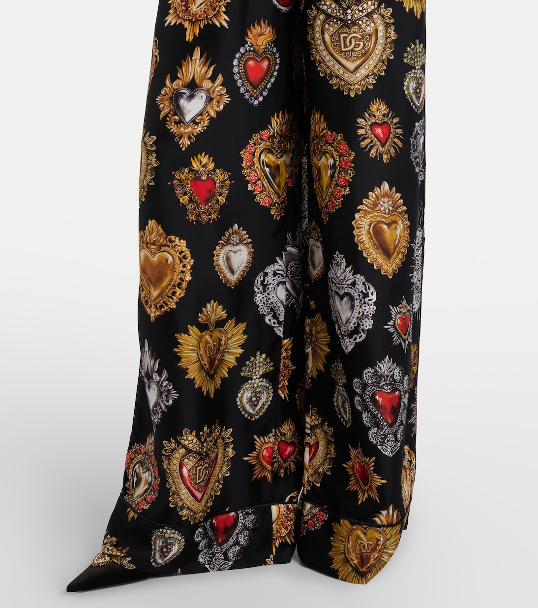 Pantalon palazzo Devotion en soie | Dolce&Gabbana