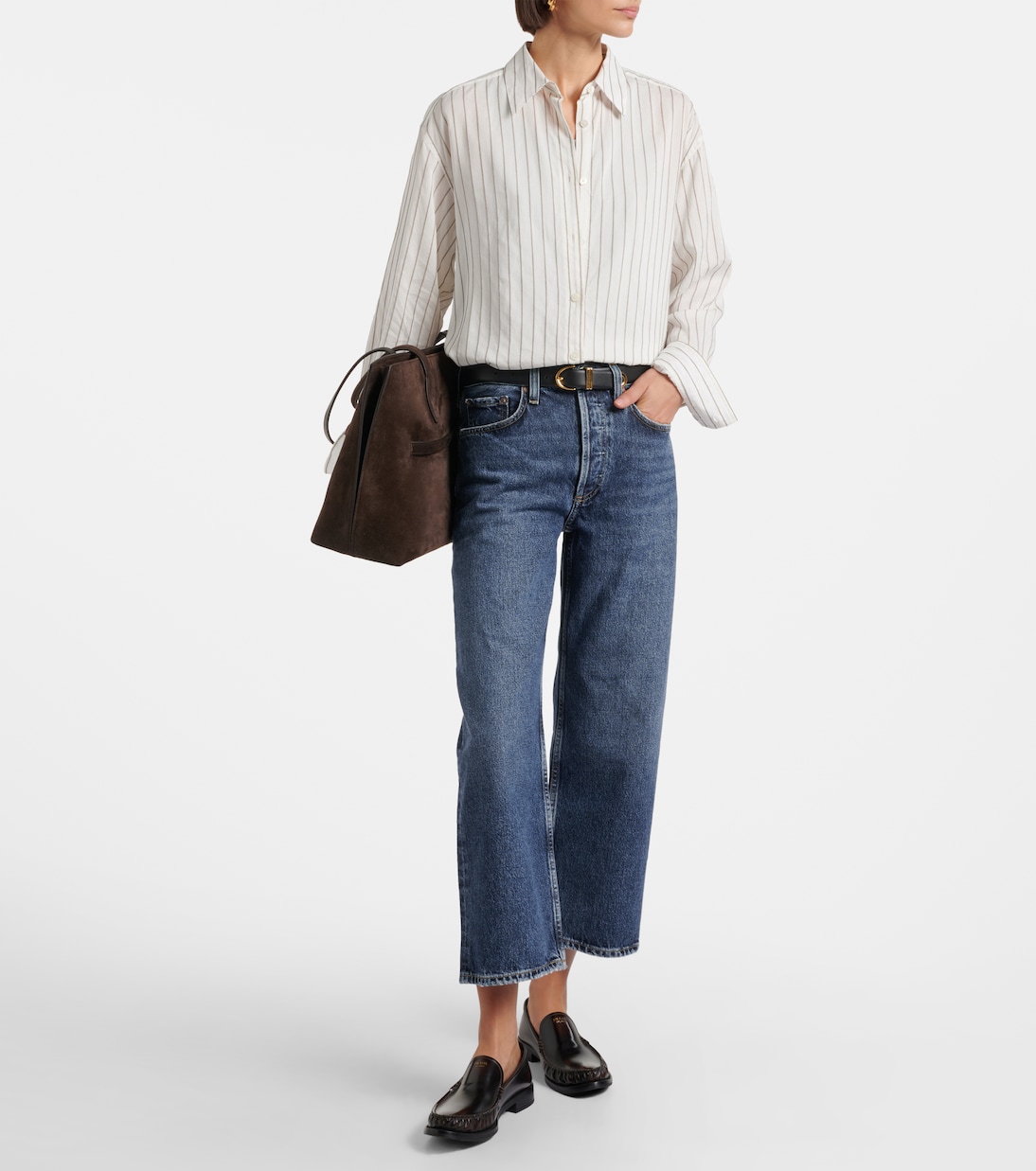 Cropped Mid-Rise Wide-Leg Jeans Arc | Agolde