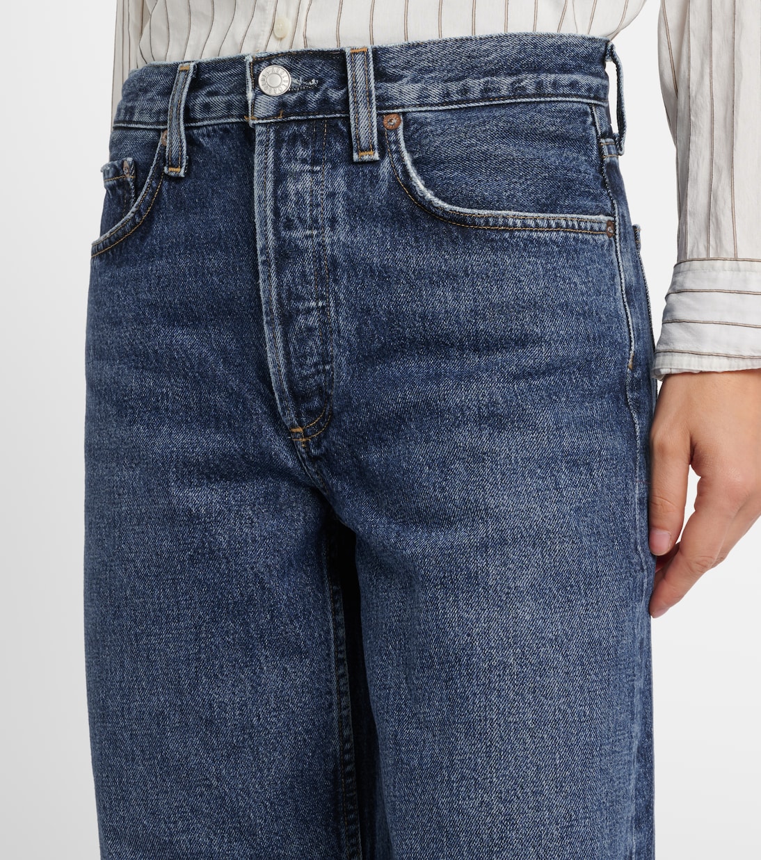Cropped Mid-Rise Wide-Leg Jeans Arc | Agolde
