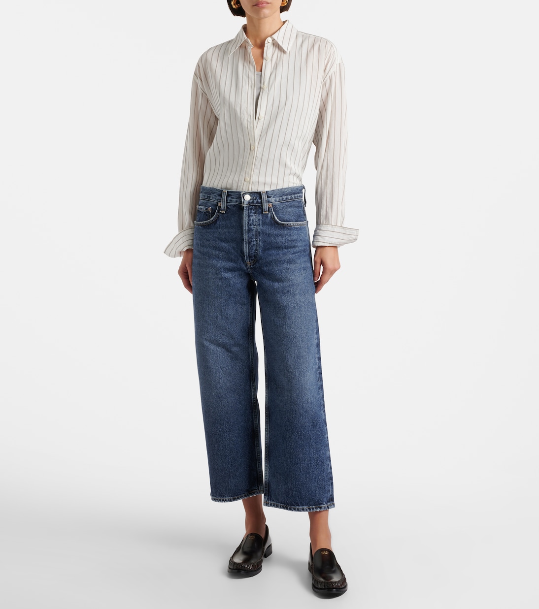 Cropped Mid-Rise Wide-Leg Jeans Arc | Agolde