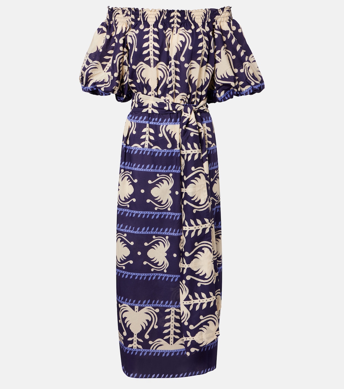 Vestido midi Harbor Hues de popelín de algodón | Johanna Ortiz