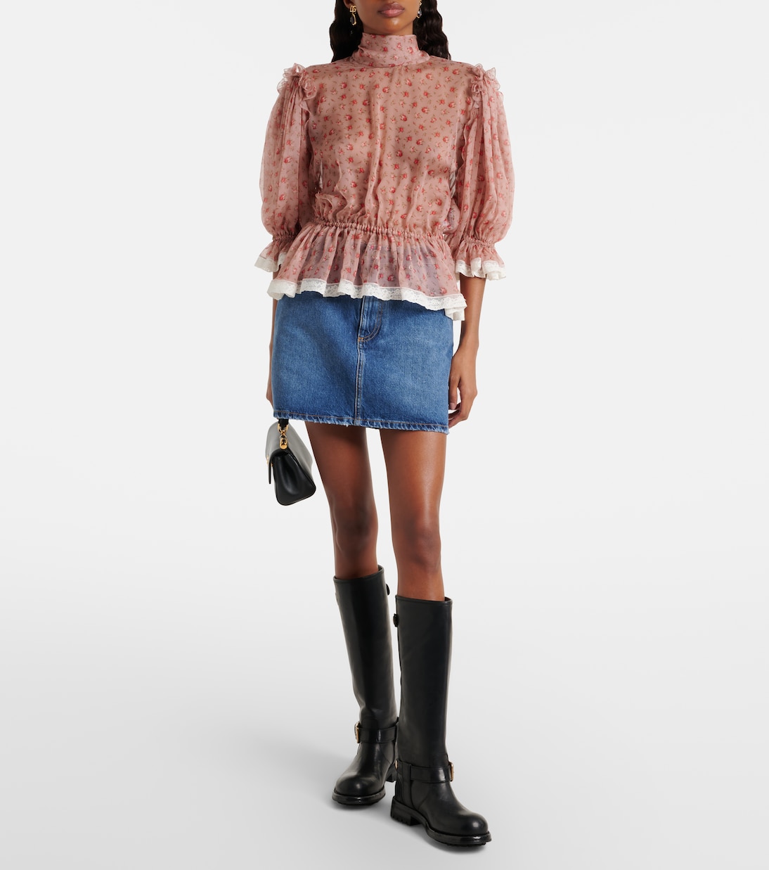 Floral silk and cotton chiffon blouse | Dolce&Gabbana