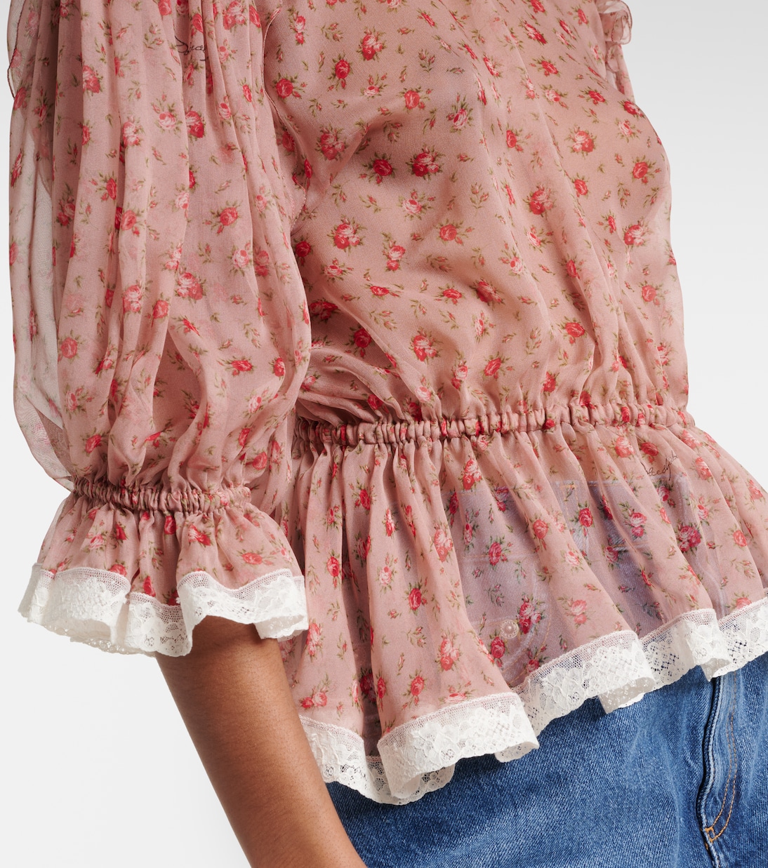 Floral silk and cotton chiffon blouse | Dolce&Gabbana
