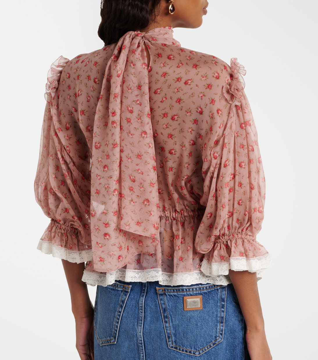 Floral silk and cotton chiffon blouse | Dolce&Gabbana