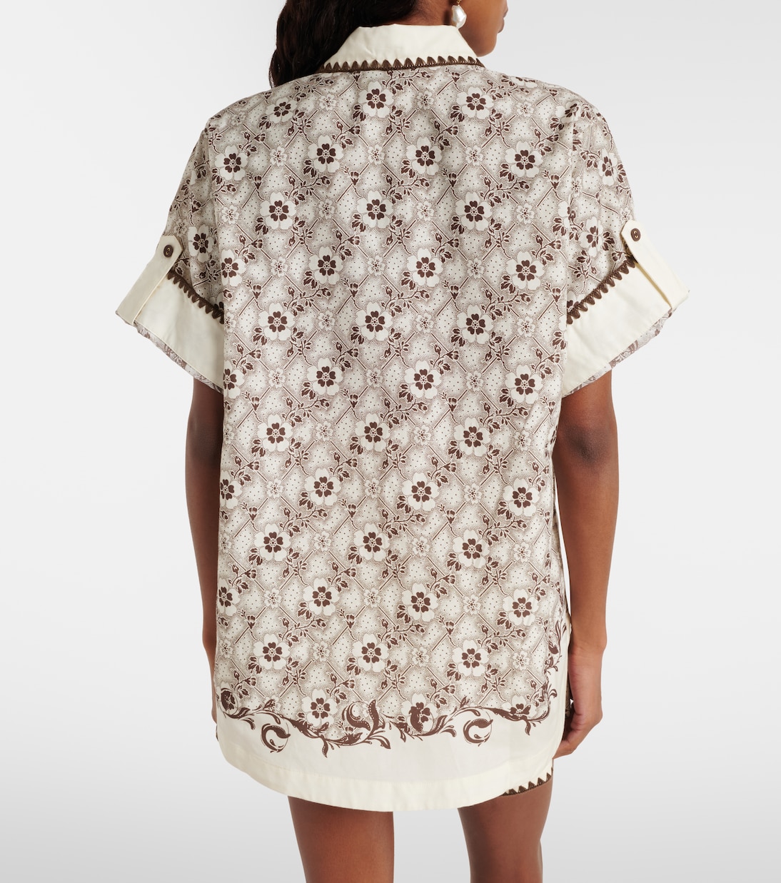 印花棉质与真丝保龄球衬衫 | Alémais