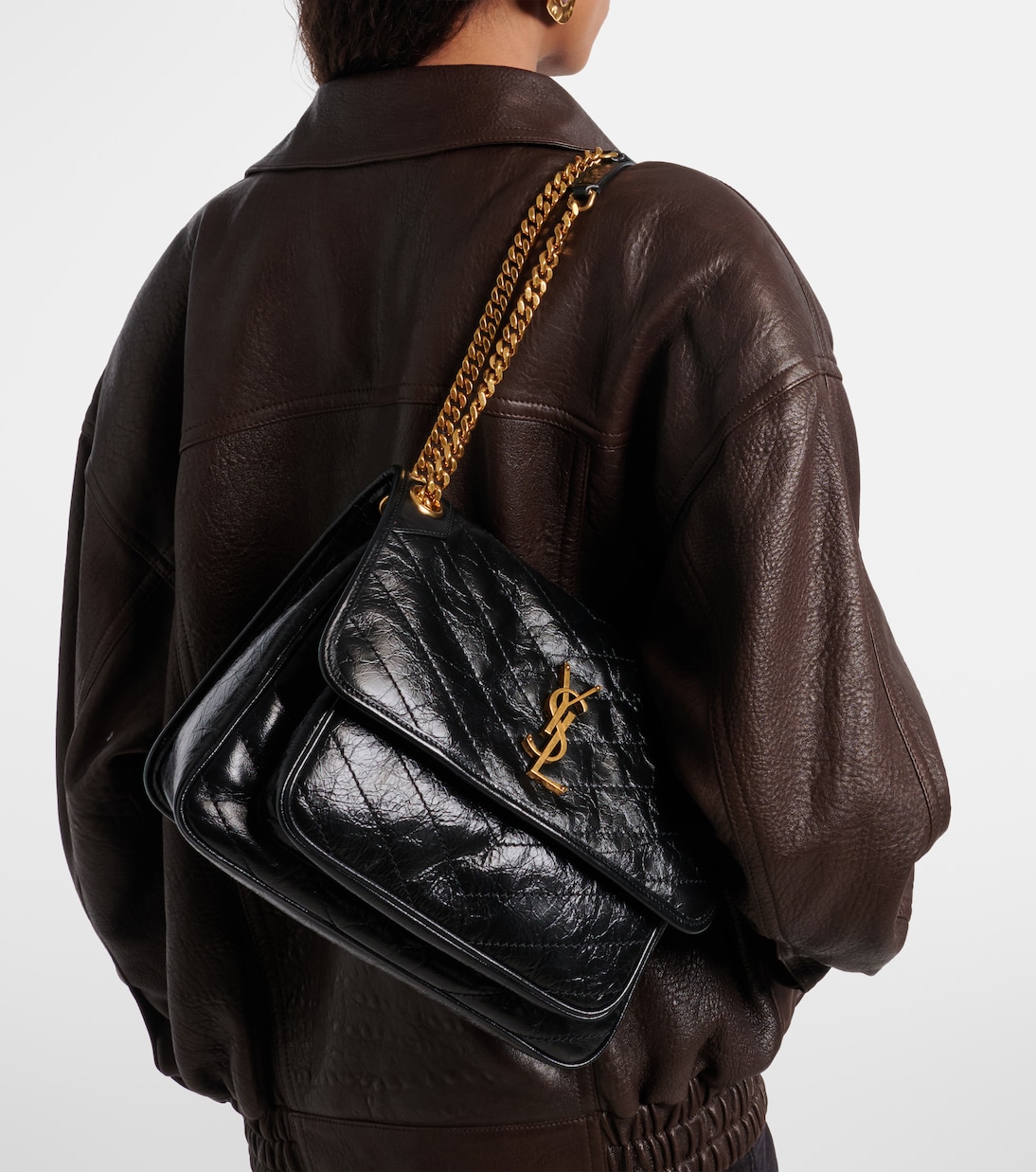 Schultertasche Niki Medium aus Leder | Saint Laurent