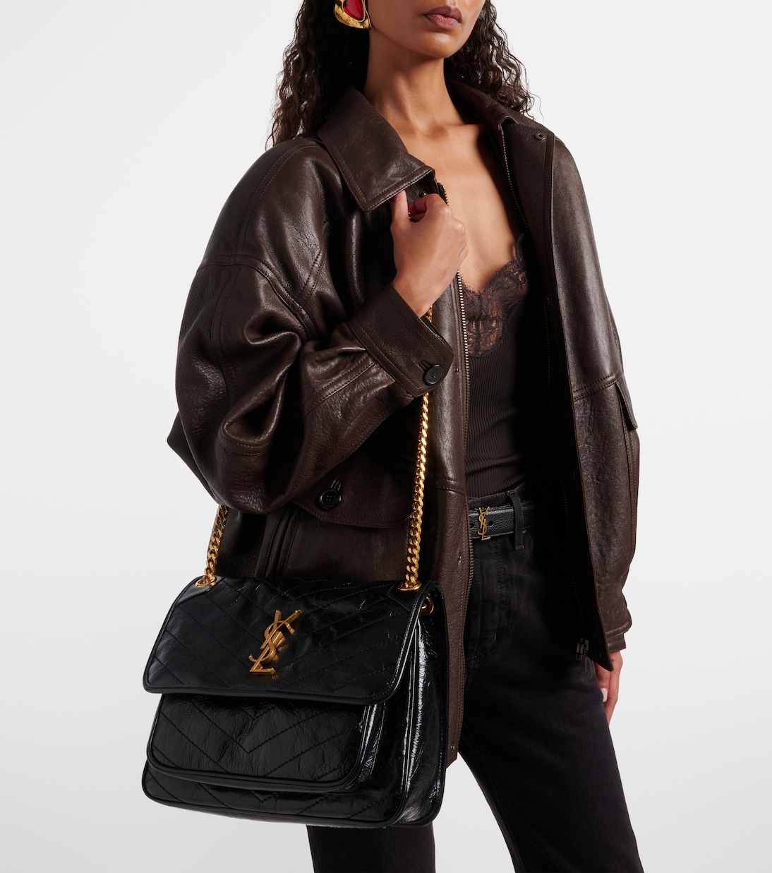 Schultertasche Niki Medium aus Leder | Saint Laurent