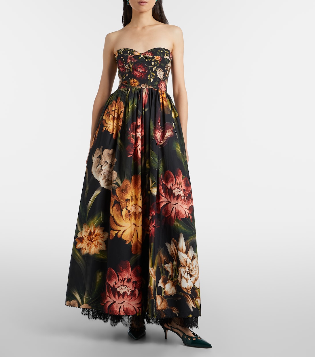 Tonia floral lace-trimmed cotton maxi dress | Agua by Agua Bendita