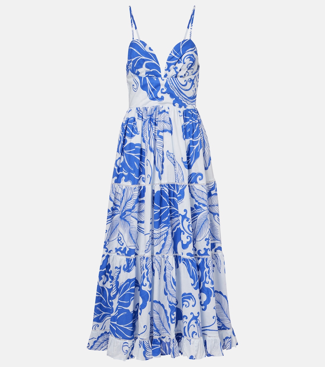 Robe longue Milena imprimée en coton | Poupette St Barth