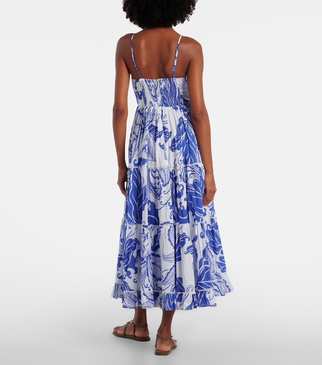 Robe longue Milena imprimée en coton | Poupette St Barth