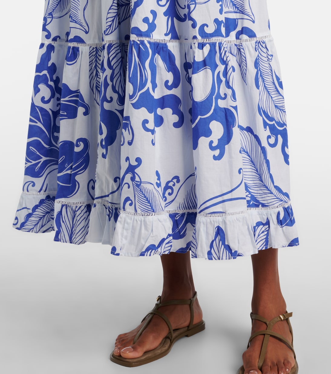 Robe longue Milena imprimée en coton | Poupette St Barth