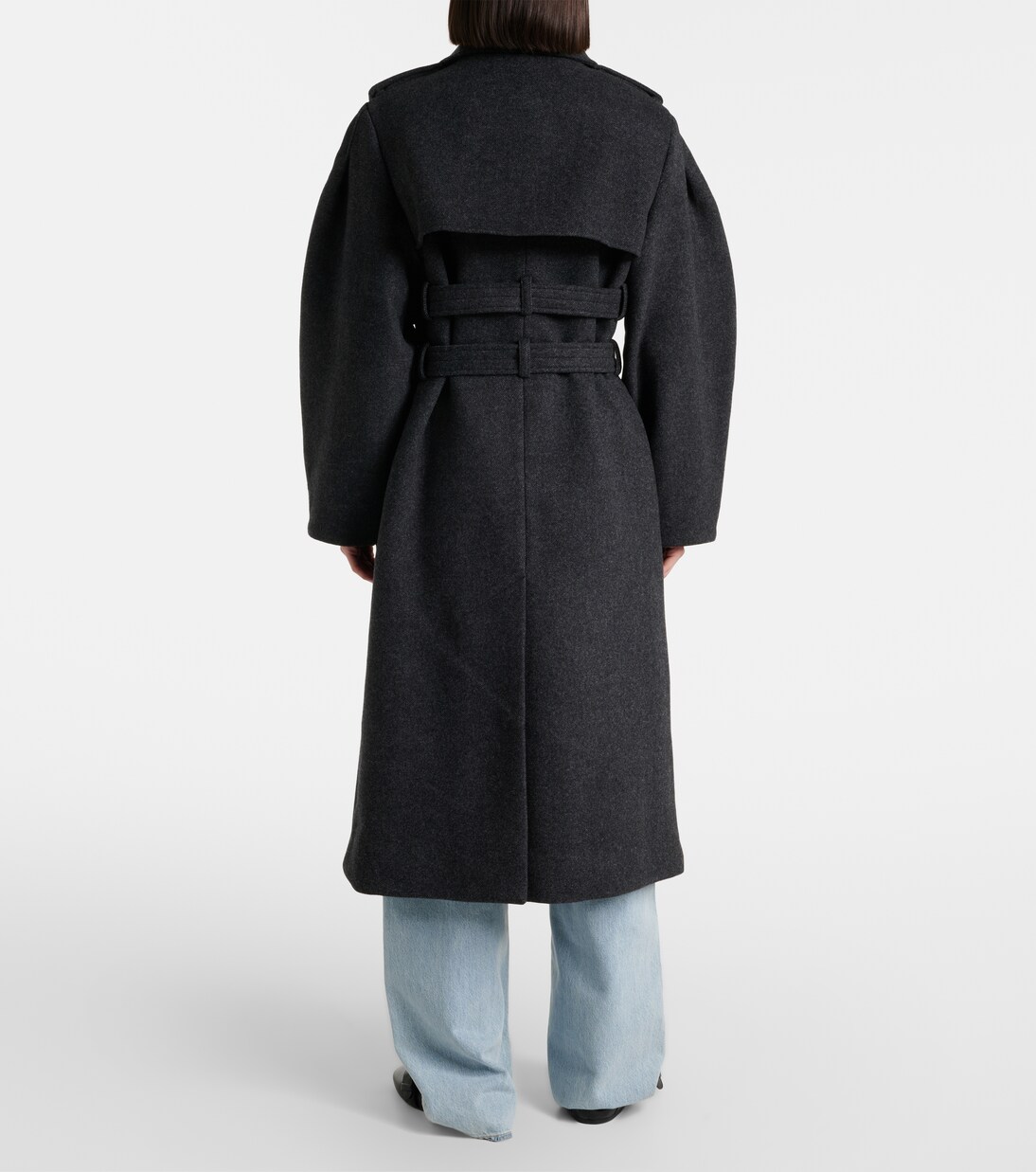 Belted wool and cashmere-blend coat | Ganni