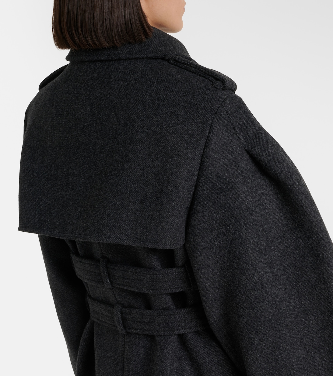 Belted wool and cashmere-blend coat | Ganni