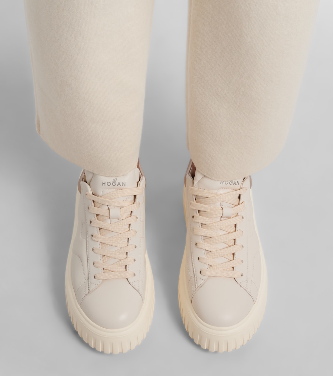 H-Stripes leather platform sneakers | Hogan