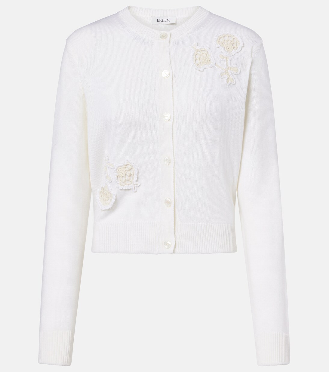 Floral-appliqué wool cardigan | Erdem