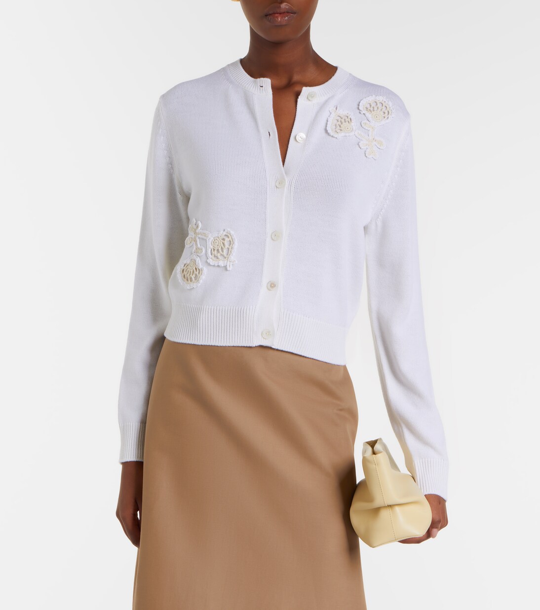 Floral-appliqué wool cardigan | Erdem