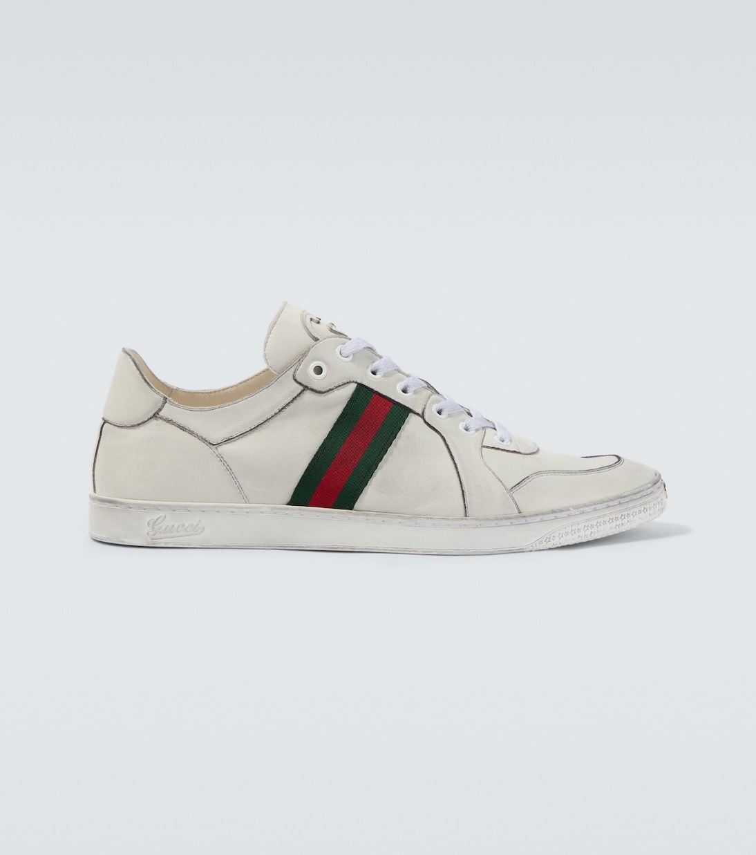 Sneakers Stretch Web Stripe in pelle | Gucci