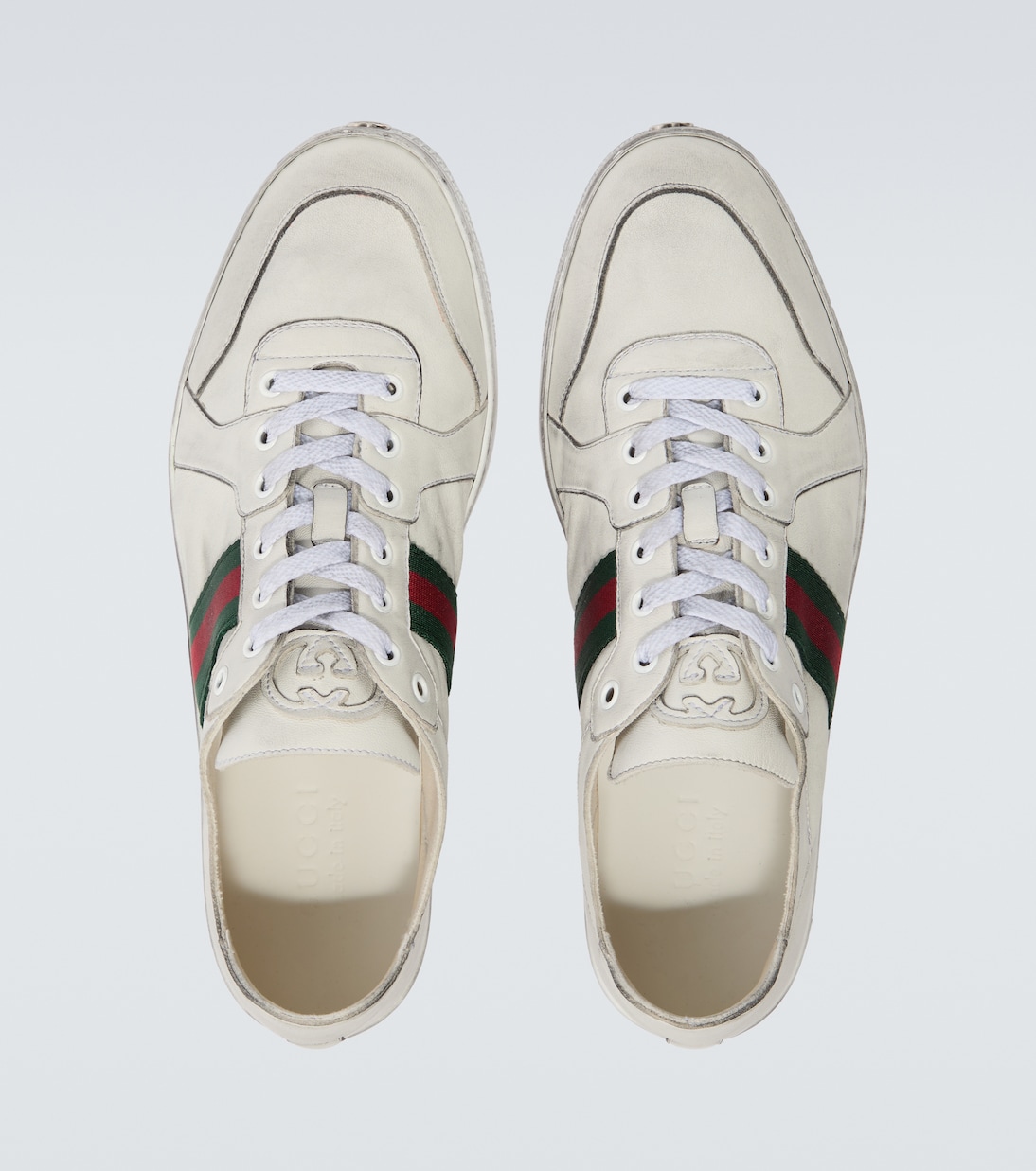 Sneakers Stretch Web Stripe in pelle | Gucci
