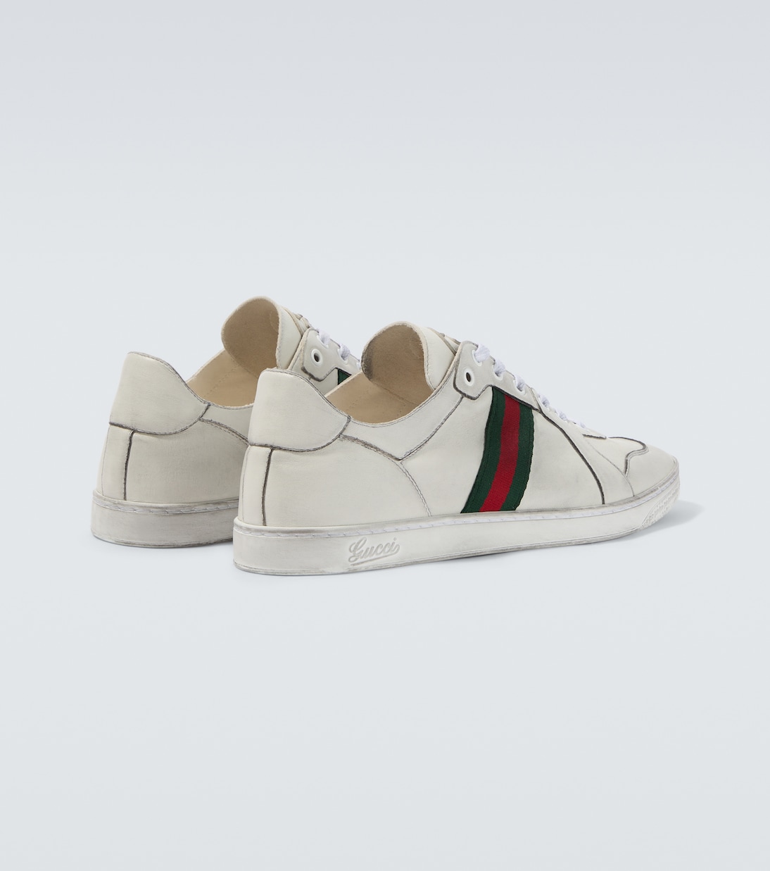 Sneakers Stretch Web Stripe in pelle | Gucci
