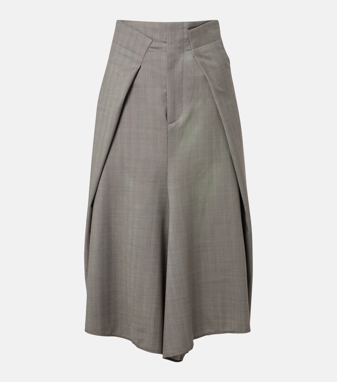 Asymmetric virgin wool midi skirt | Victoria Beckham