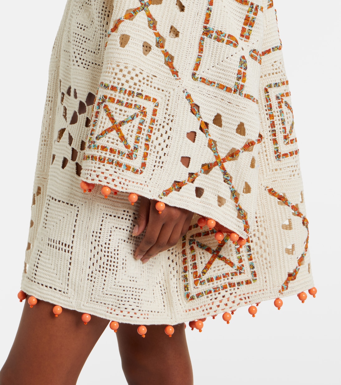 Marva beaded crochet cotton minidress | Alémais