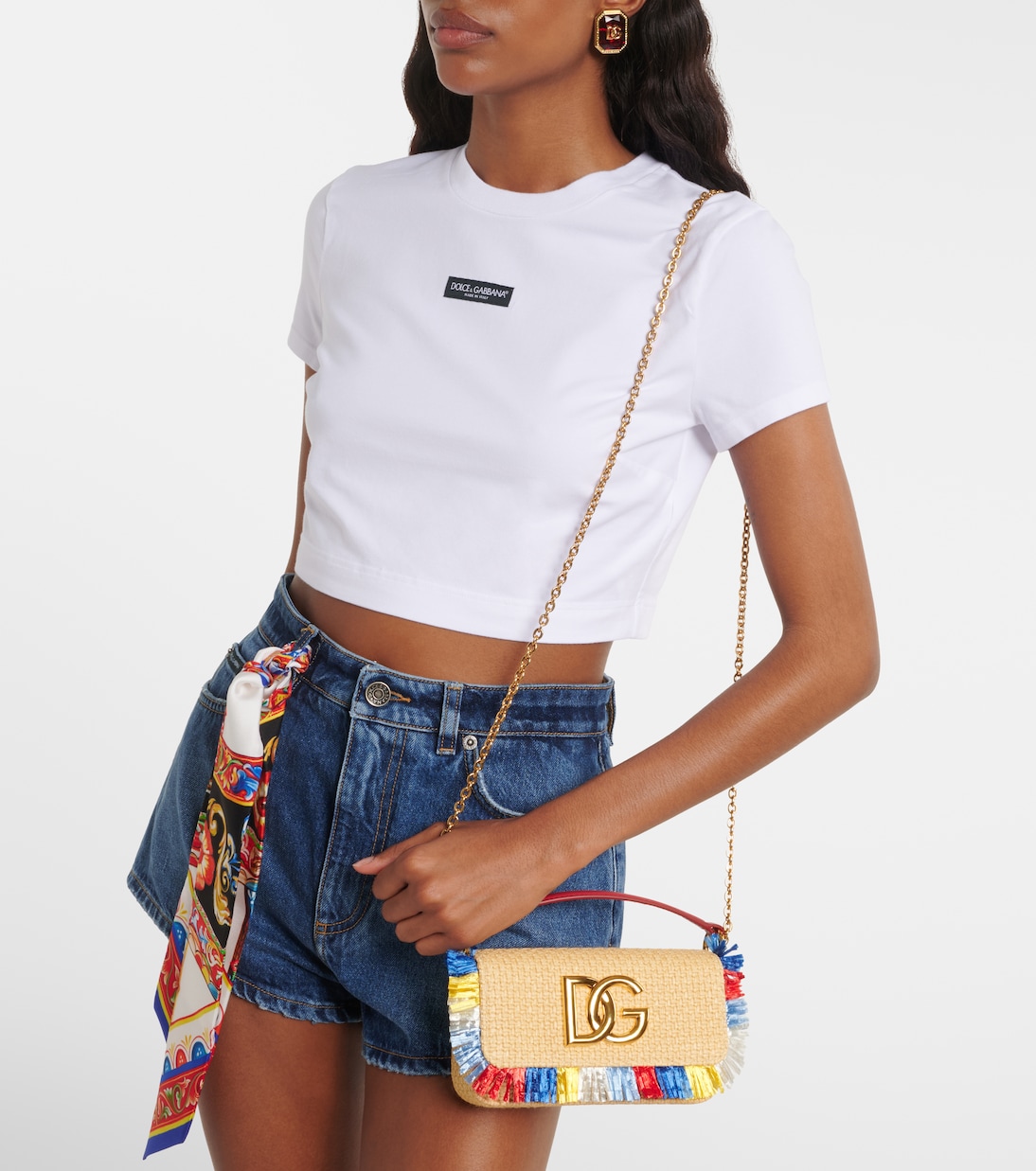 3.5 Small raffia-effect crossbody bag | Dolce&Gabbana