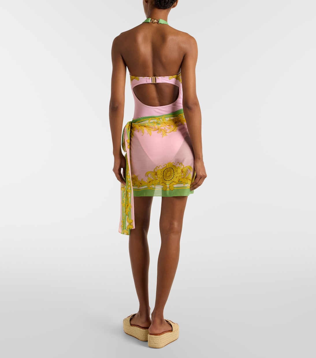 Cotton and silk voile beach cover-up | Versace