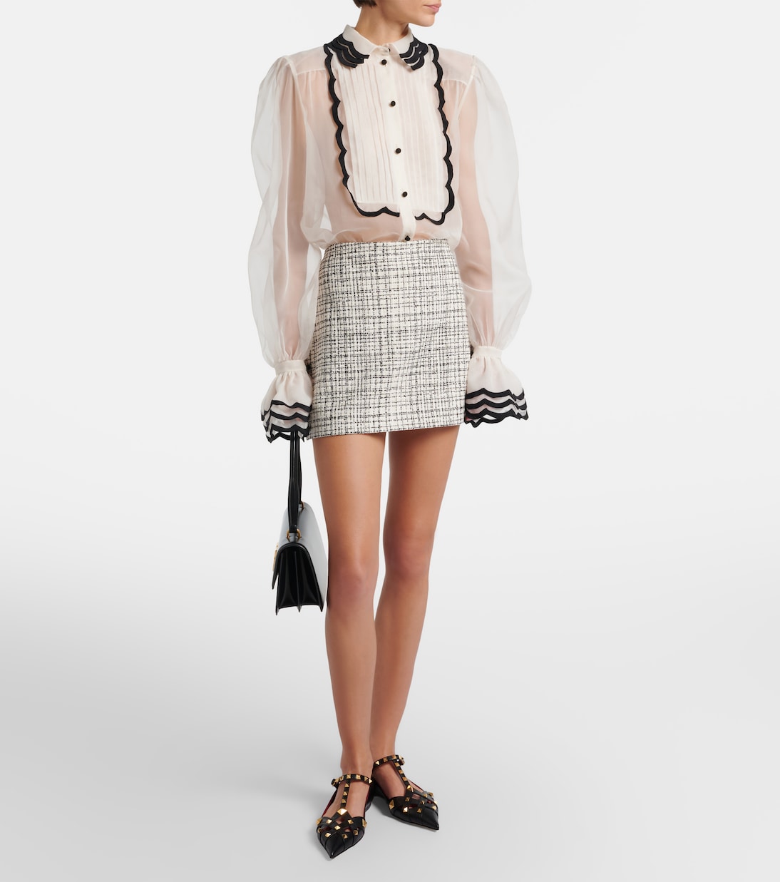 Cotton-blend tweed miniskirt | Valentino