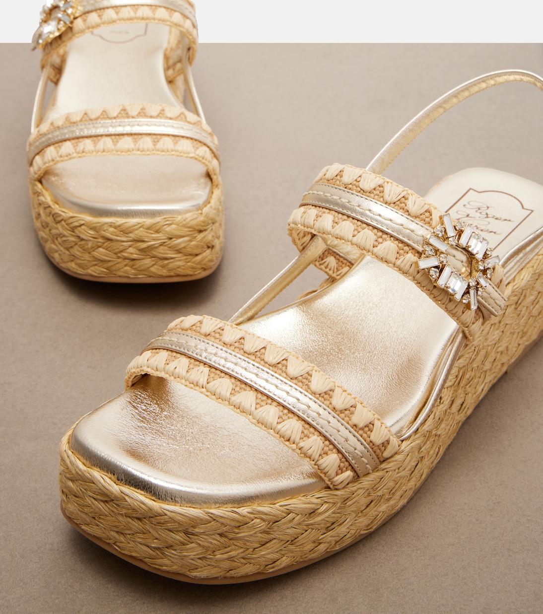 Summer Strass platform espadrille sandals | Roger Vivier