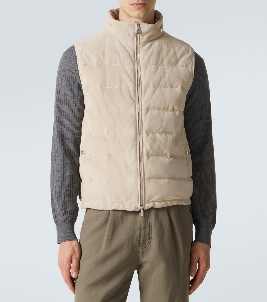 Piumino in suede senza maniche | Brunello Cucinelli