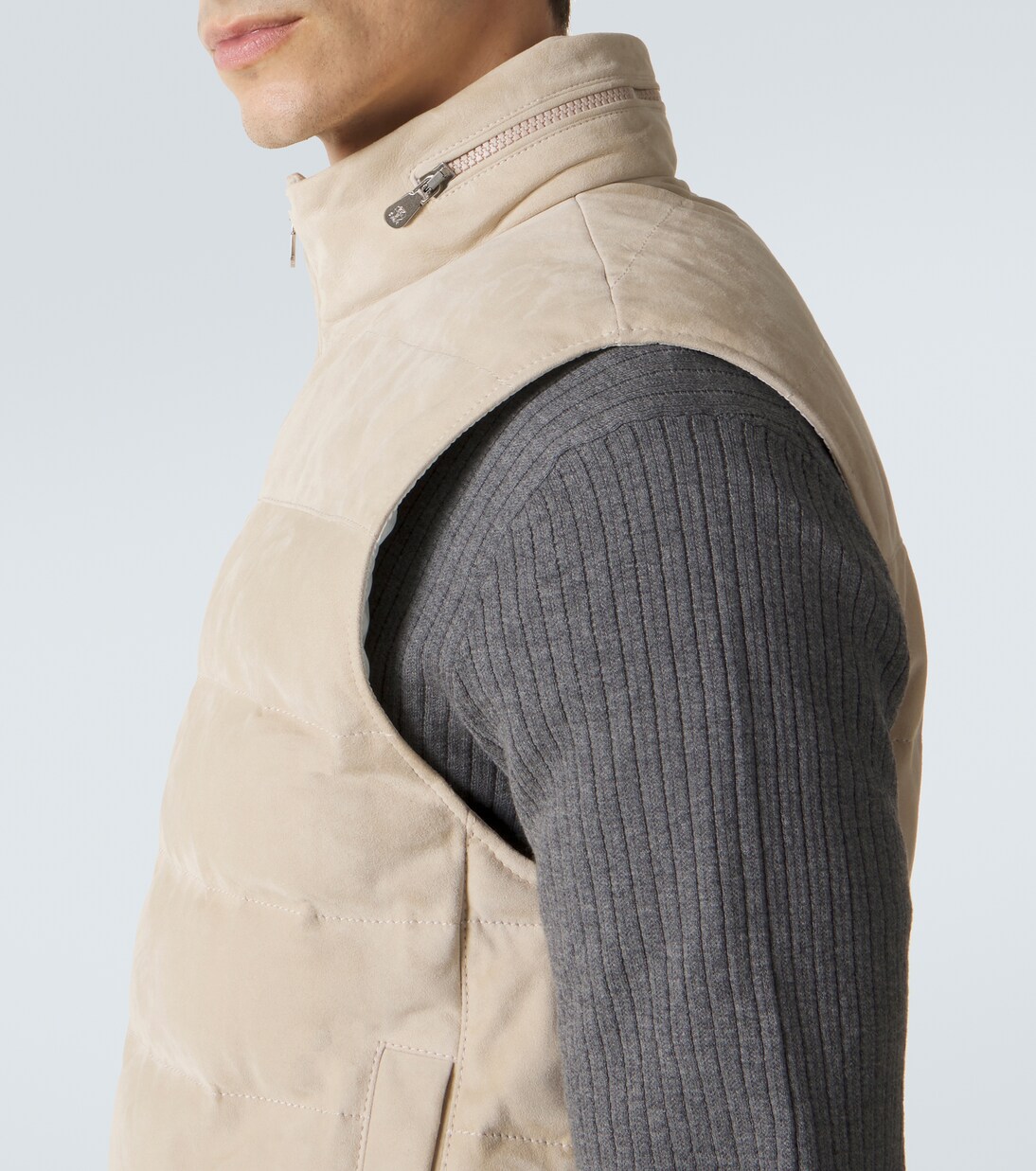 Piumino in suede senza maniche | Brunello Cucinelli