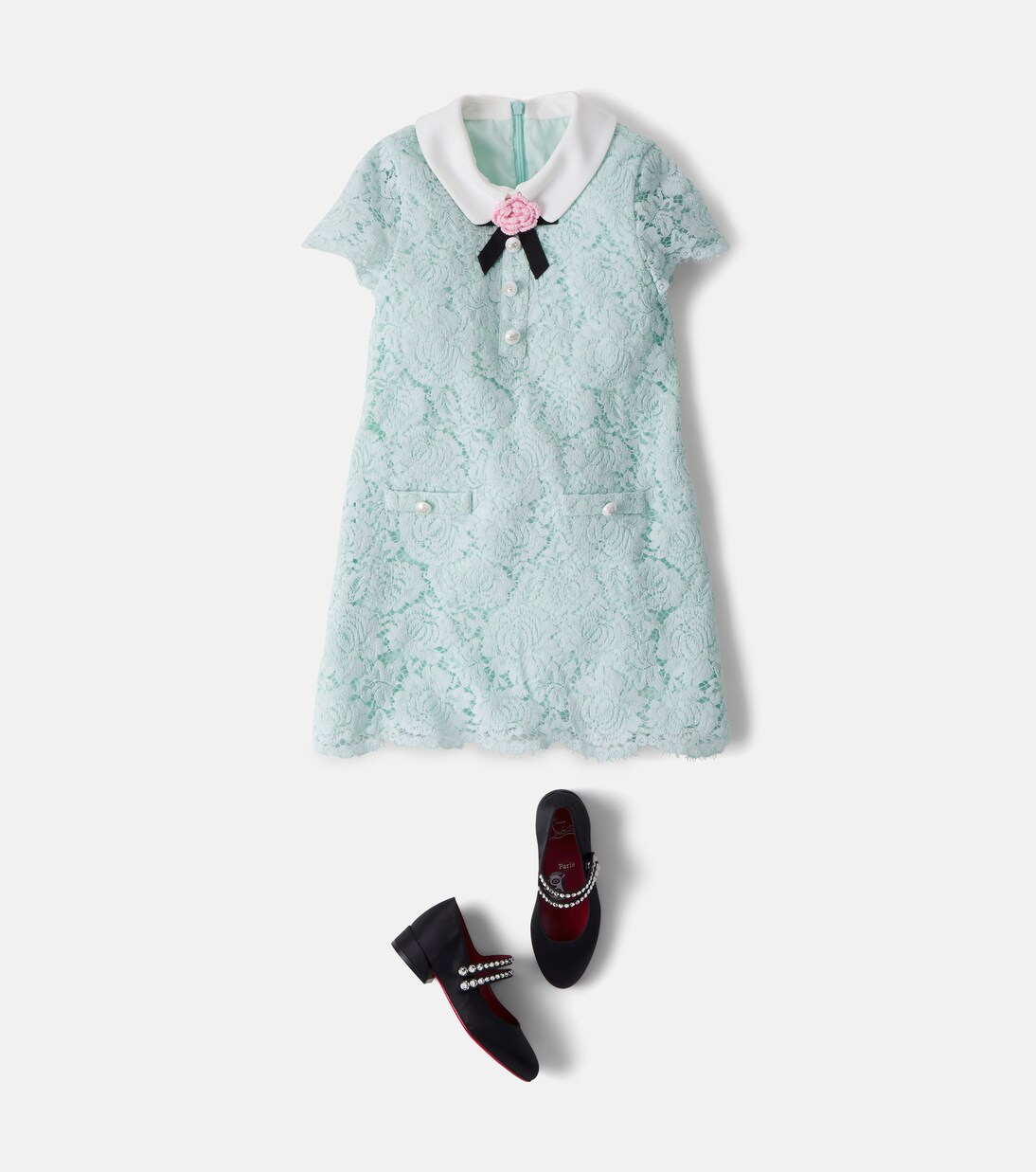 Lace-trimmed dress | Self-Portrait Kids