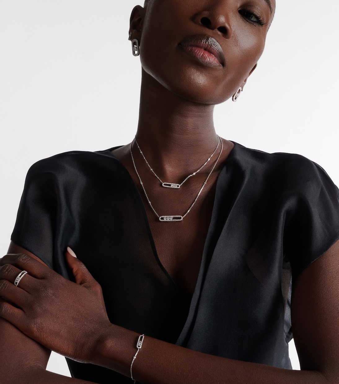 Collar Baby Move de oro blanco de 18 ct con diamantes | Messika