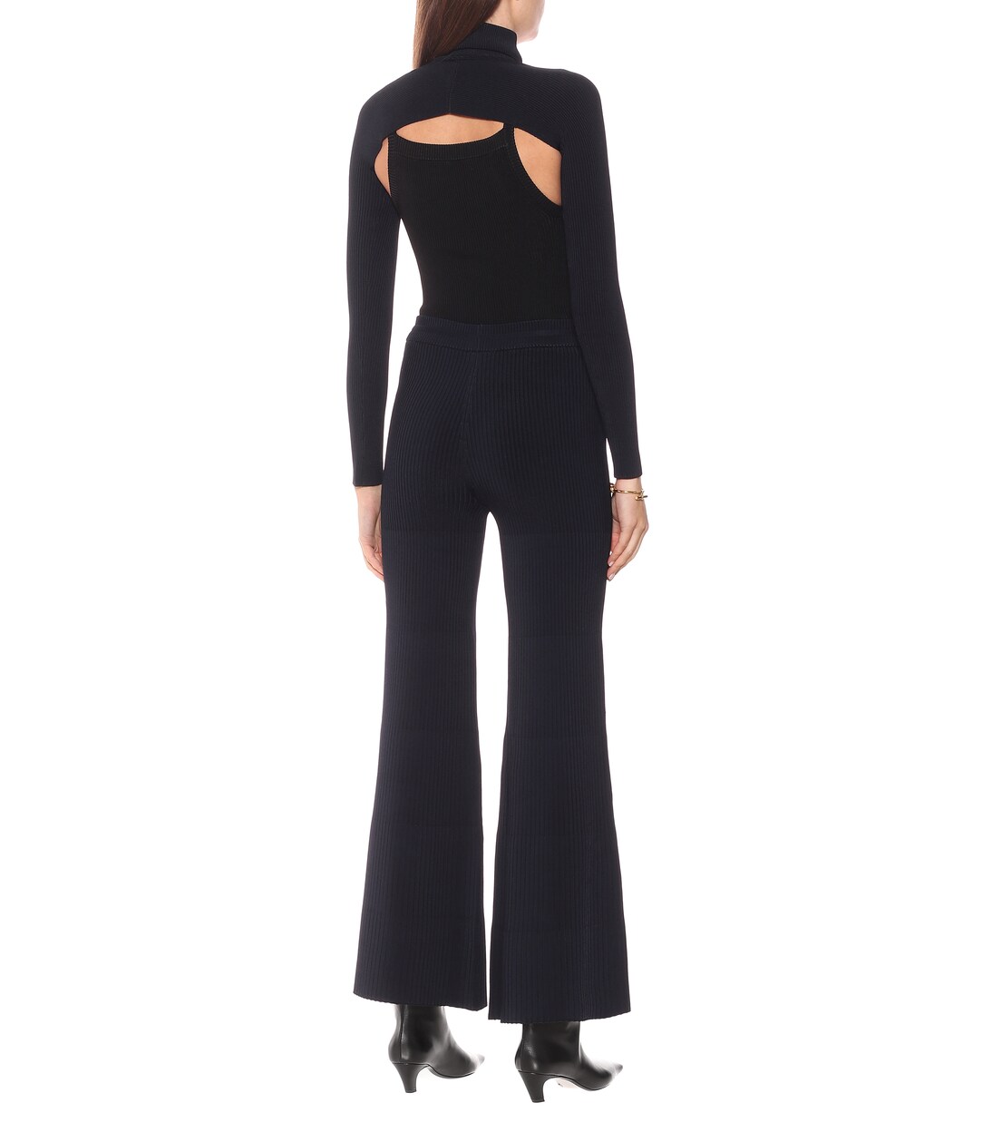 High-rise knit flared pants | Peter Do