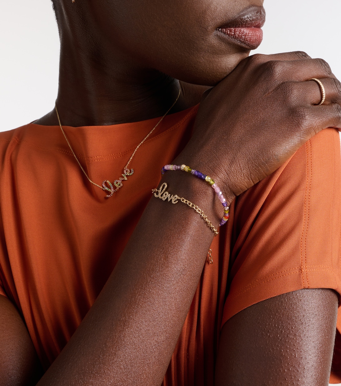 Love 14kt yellow gold and diamonds chainlink bracelet | Sydney Evan