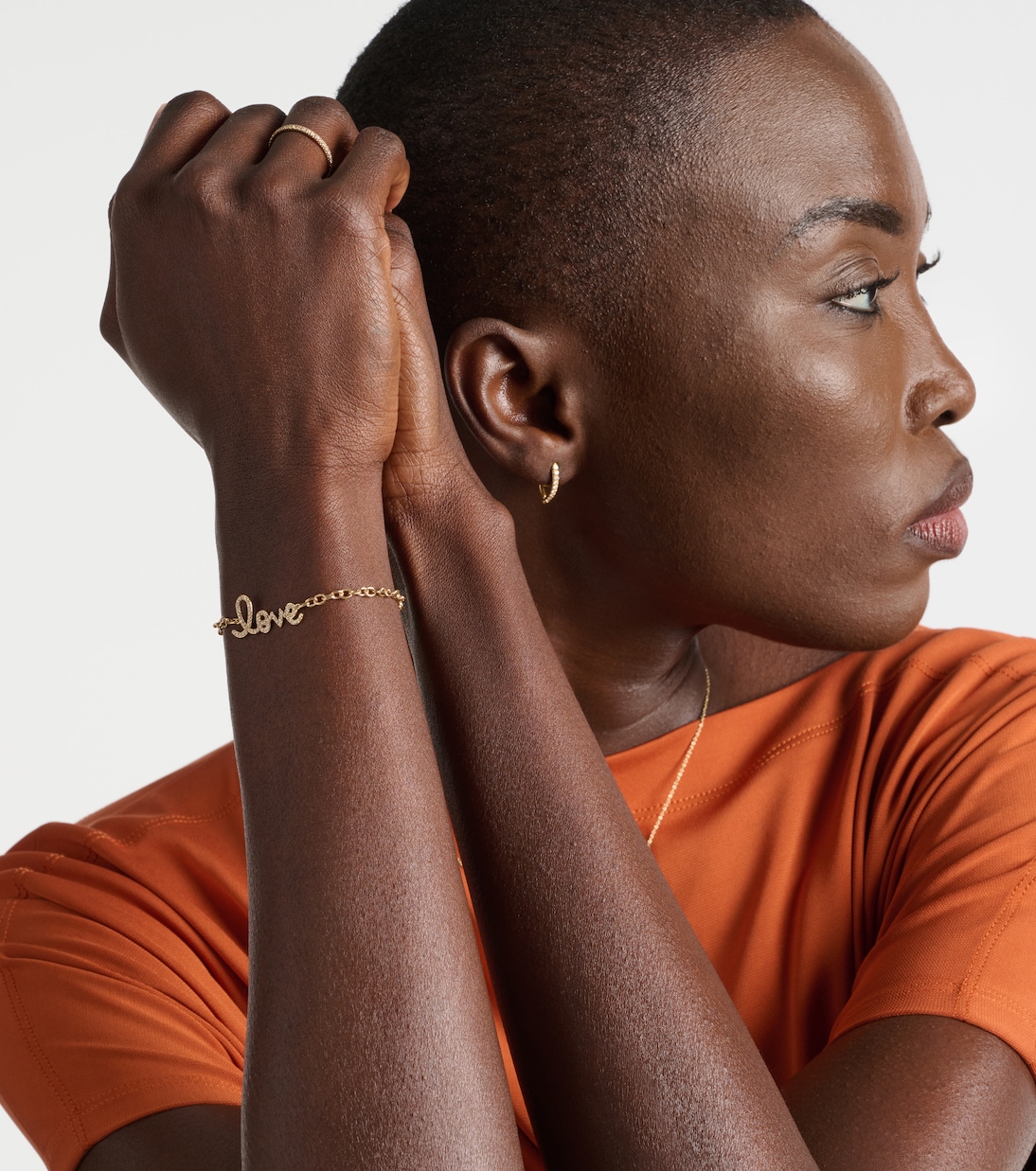 Love 14kt yellow gold and diamonds chainlink bracelet | Sydney Evan